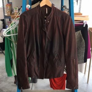 Free People Maroon Sued Jacket